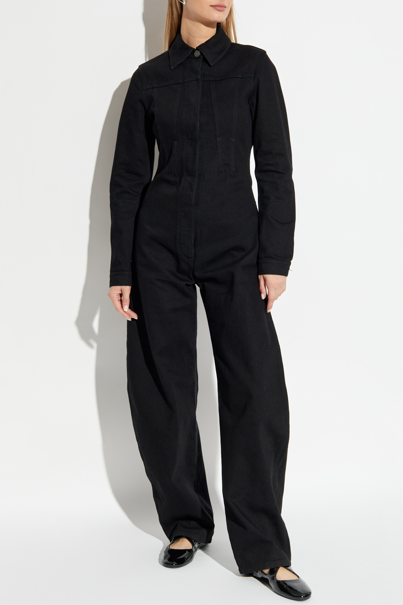 オールインワン・サロペット ALAIA ROUND DENIM JUMPSUIT Round denim jumpsuit in blue - Alaia | Mytheresa